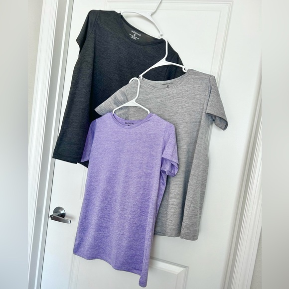 Real Essentials (M) Purple, Black, Grey Athletic Shirts | 3 Pack - Picture 2 of 8
